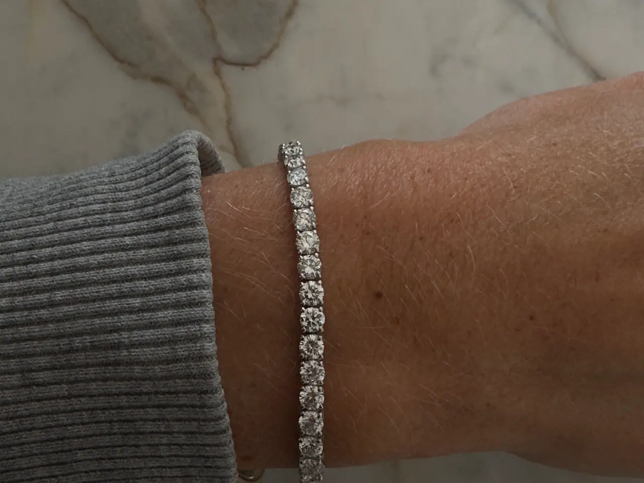 Billede 2 - Tennisarmbånd i platin m. 10 carat