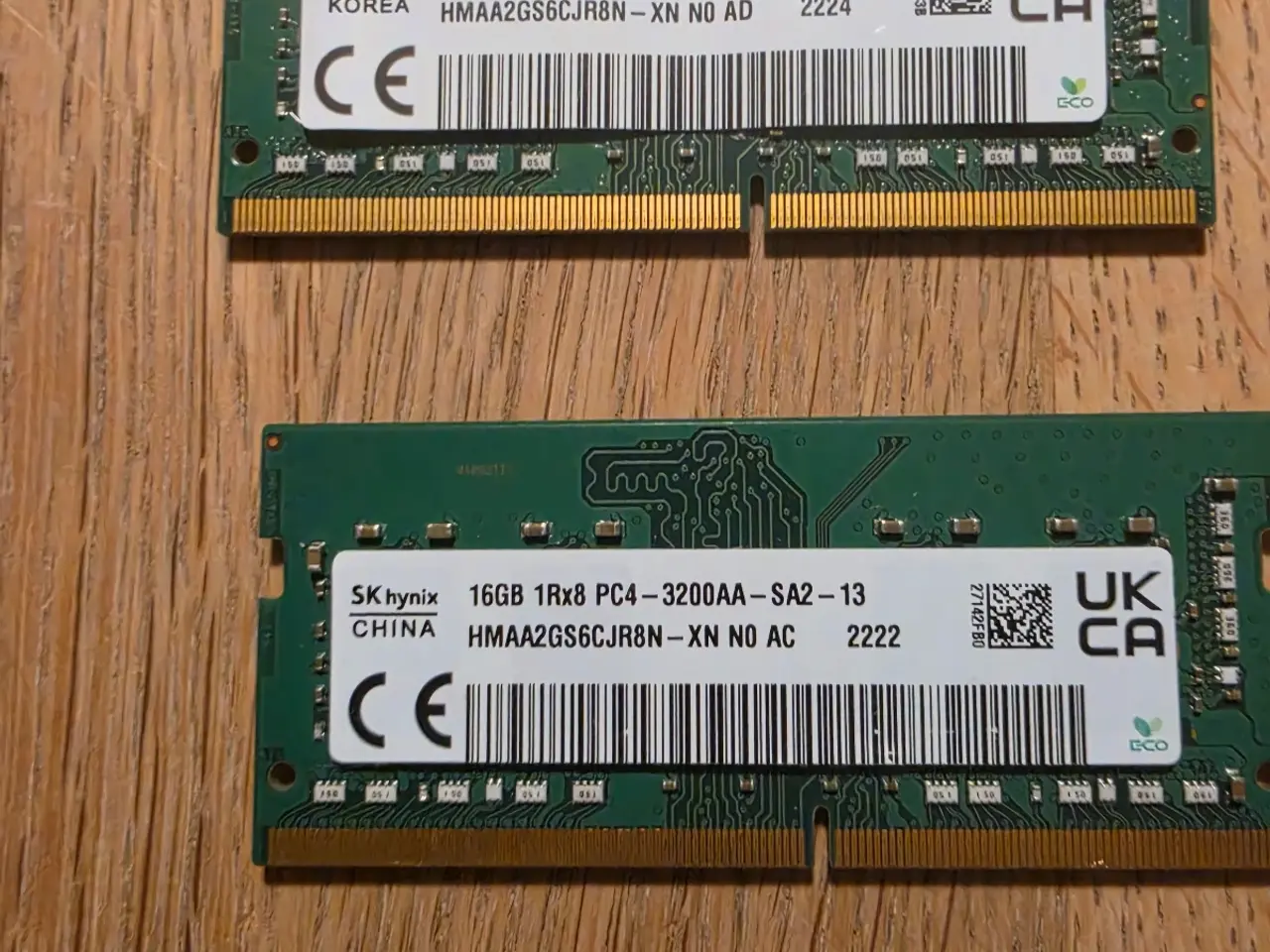 Billede 1 - Sk hynix 3200 mhz ddr4 2×16 so-dimm