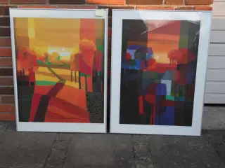 2 plakater af Ton Schulten. Abstrakte
