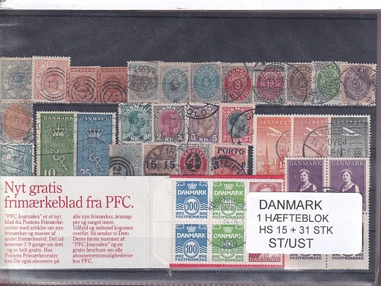 Billede 1 - Danmark Samling - 1 Hæfteblok HS 15 + 31 Stk. Stemplet/Ustemplet