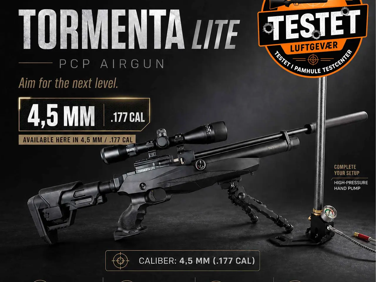 Billede 1 - Reximex Tormenta Lite 4,5 mm med kikkert, pumpe og lyddæmper