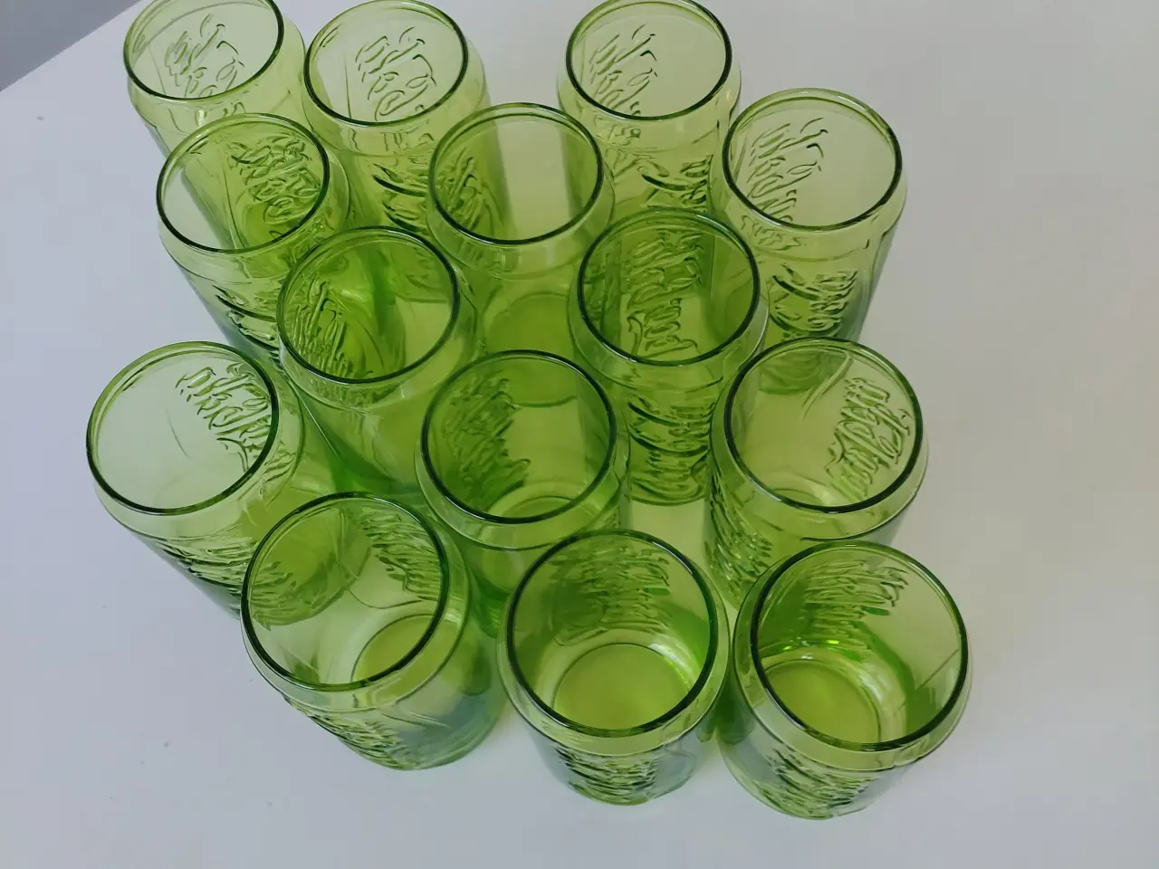 Billede 2 - Coca cola glas(dåsefacon) - 14 stk. lime farvet
