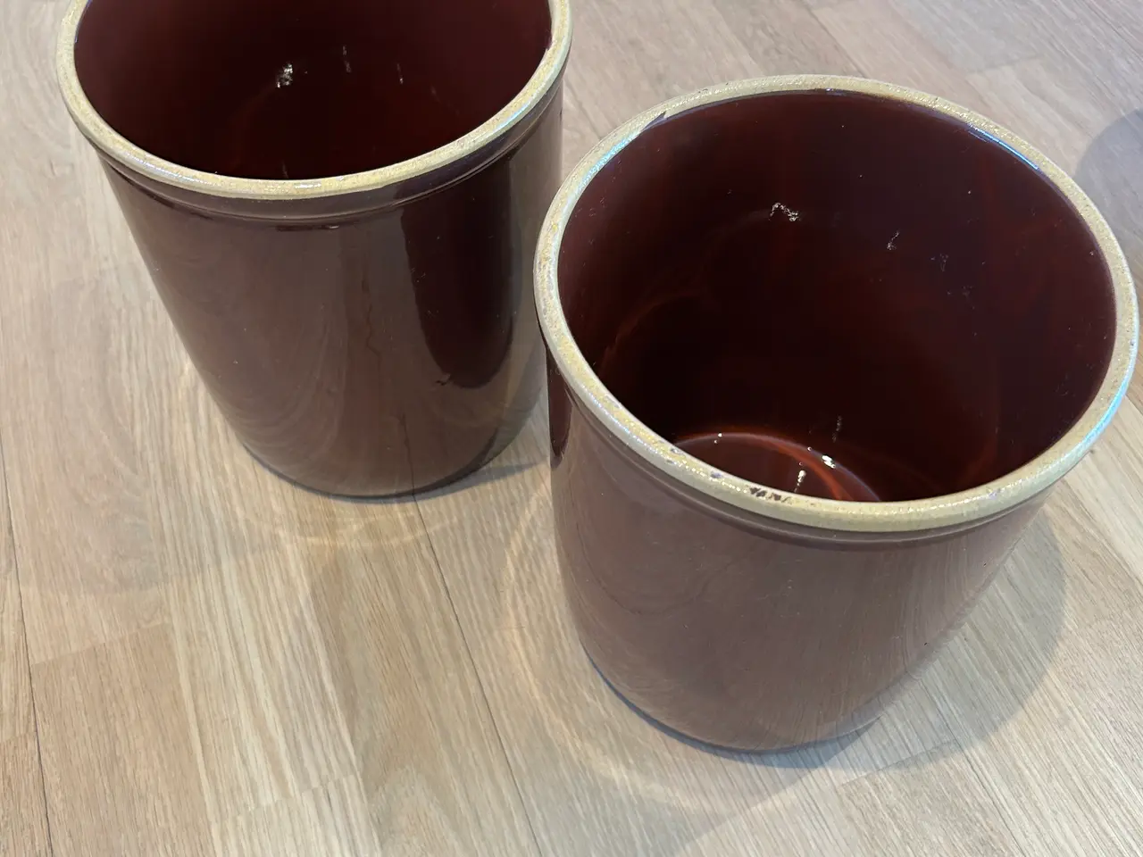 Billede 3 - 9 stk Knabstrup brune syltekrukker, RETRO
