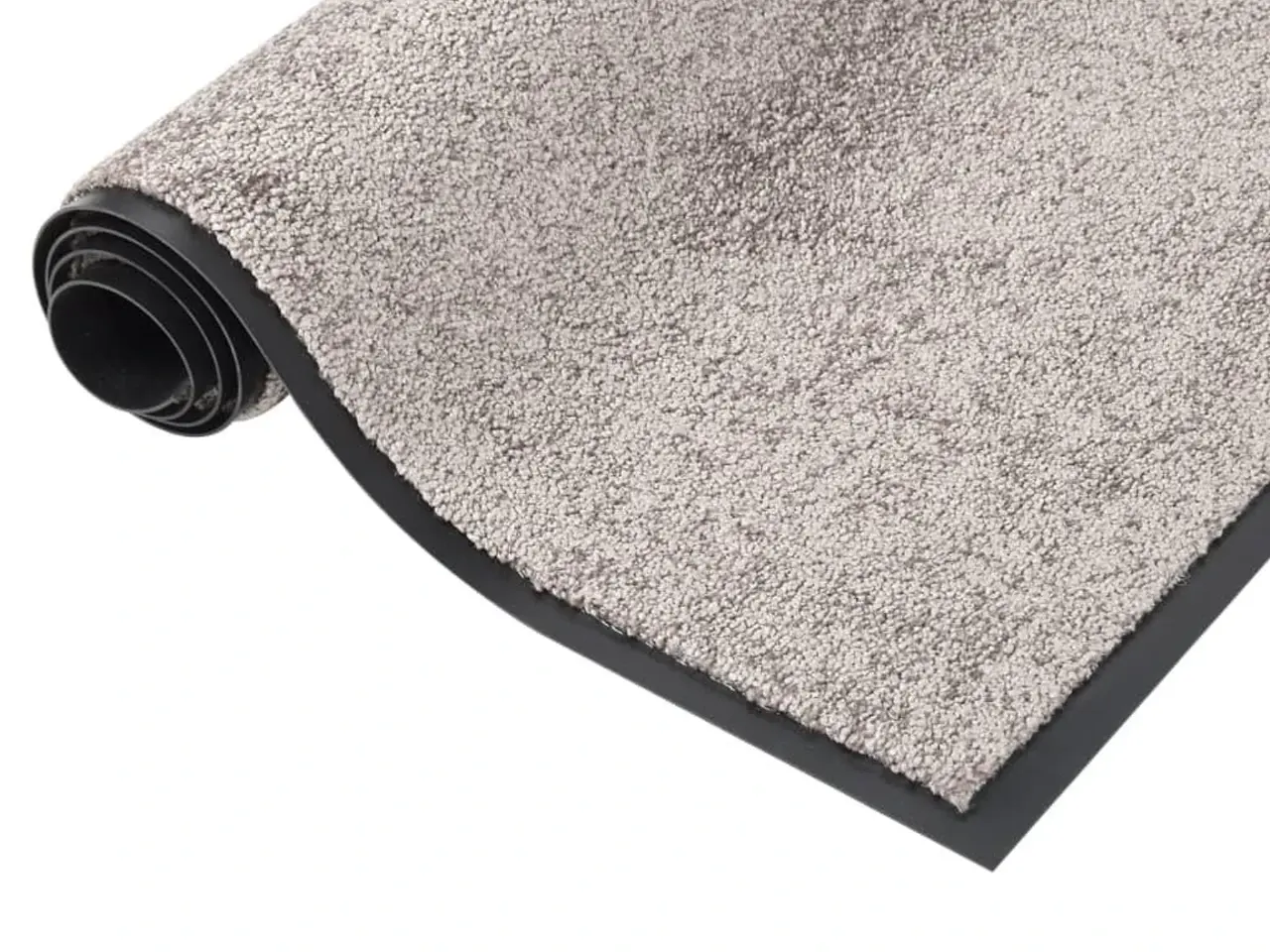 Billede 3 - Dørmåtte 80 × 120 cm - grå velour med skridsikker vinylbund