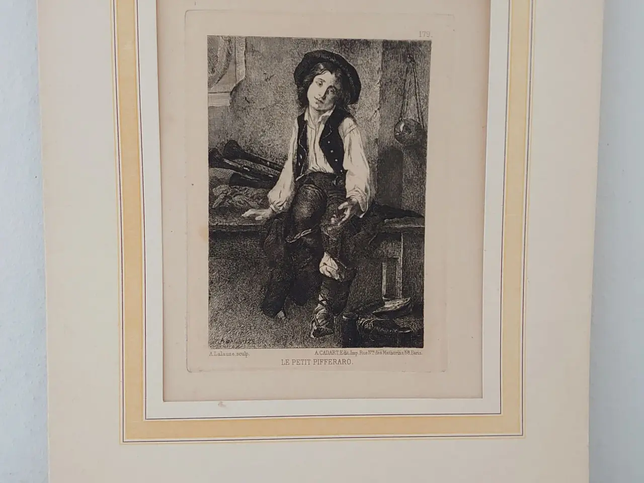 Billede 1 - Kobberstik: Le petit pifferaro (Adolph Lalauze).