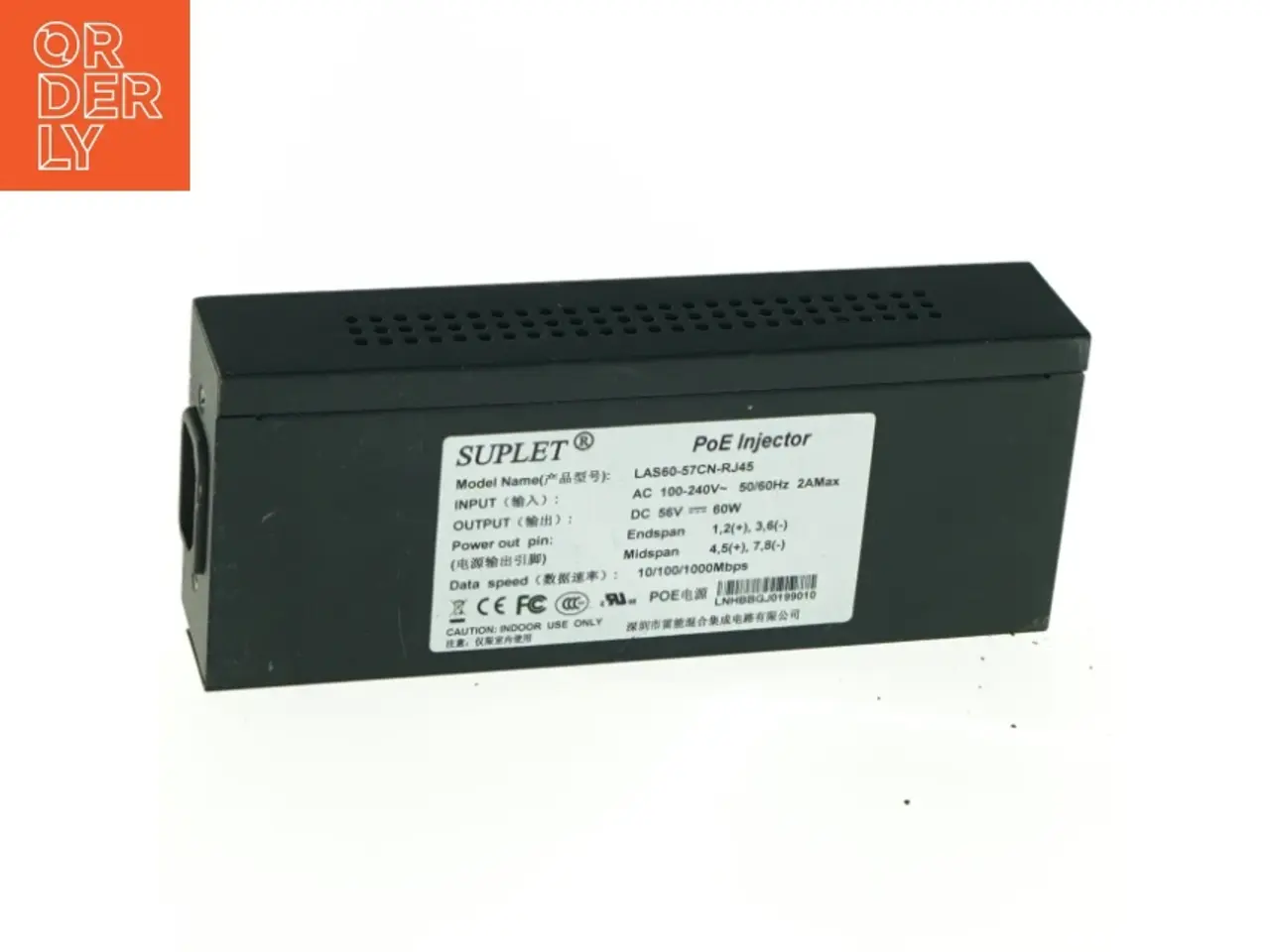 Billede 1 - PoE Injector fra Suplet (str. 18x7 cm)