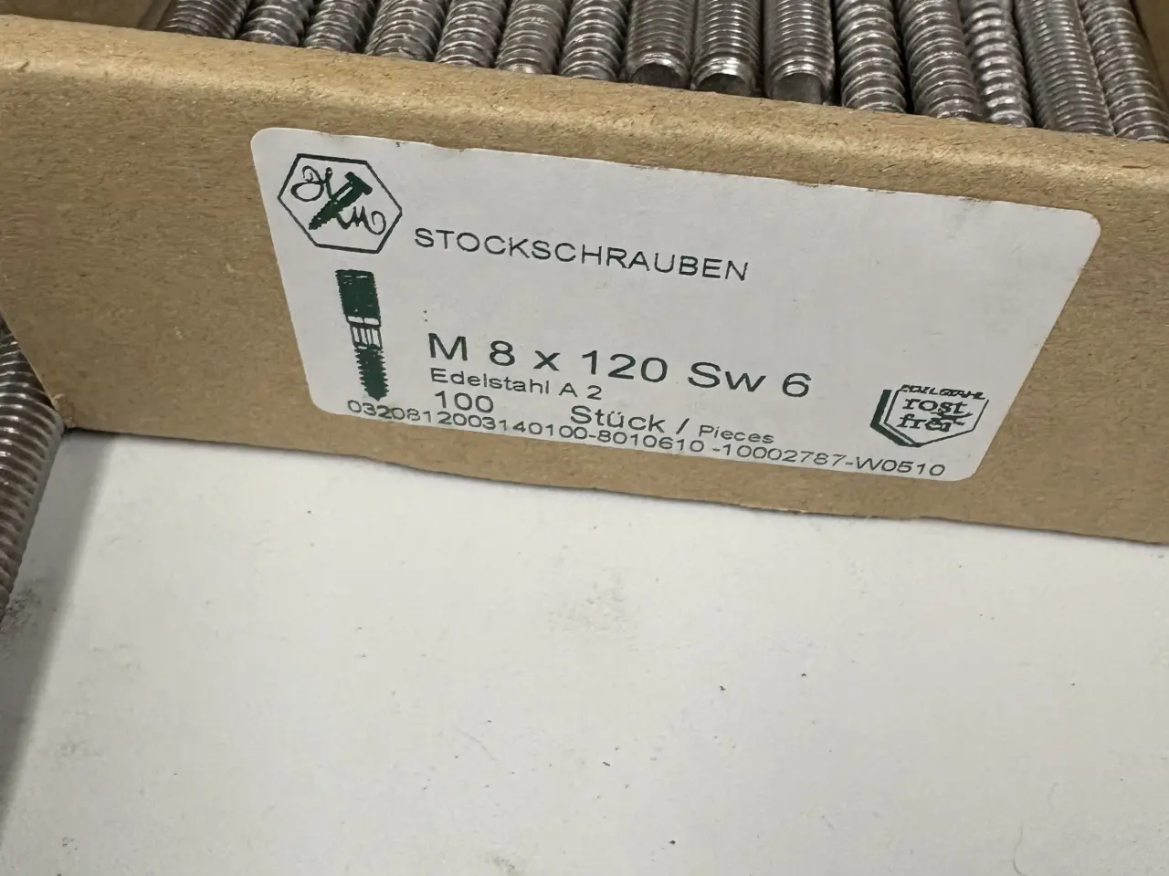 Billede 5 - Stokskruer til solcelle skinner 110,120,160mm