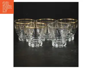 Glas med guldkant (str. Ø. 6,5 cm. længde, 6 cm)