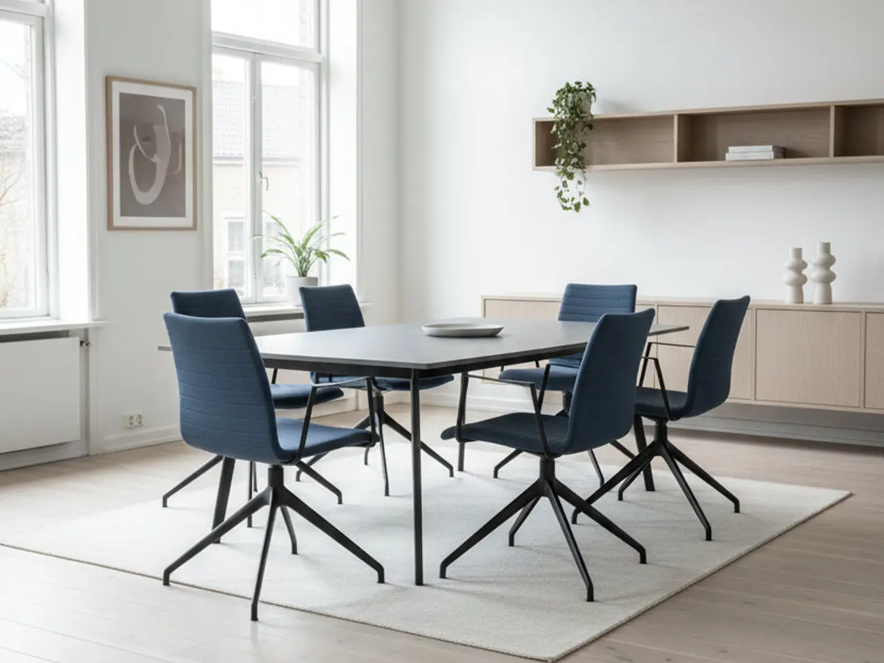 Billede 2 - Savir Design Gate 11 Stol – Mørkeblå/Sort Stel
