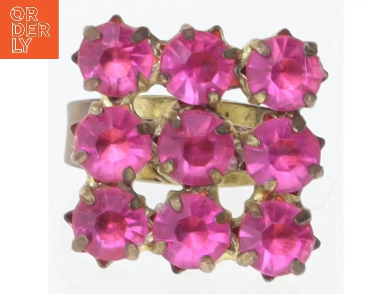 Billede 2 - Ring med pink sten (str. 52 mm)