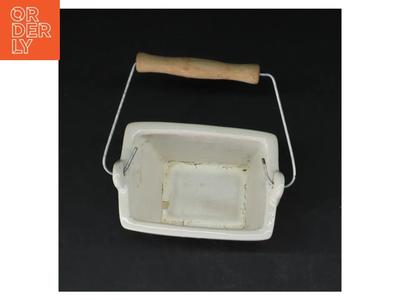 Billede 2 - Vintage keramikspand med træhåndtag (str. 11x8 cm)