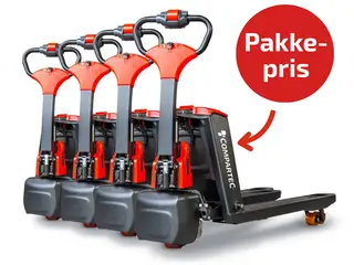 PAKKETILBUD: 4 x ForkLion El-palleløfter - 1500 kg kapacitet, inkl. batteri og oplader