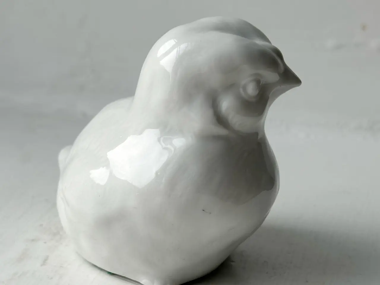 Billede 5 - Fugl, porcelæn, kylling, hvid glasur