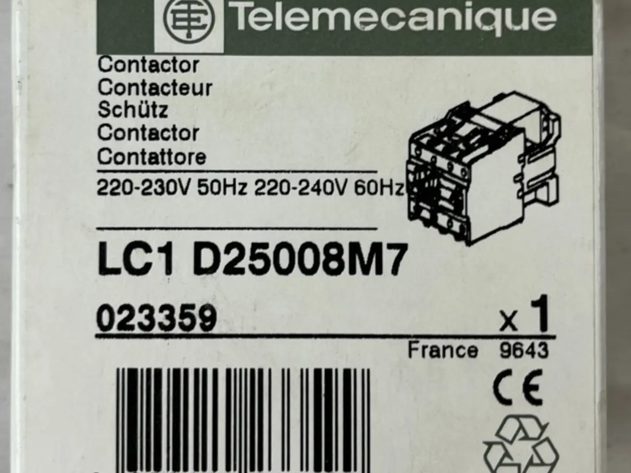 Billede 1 - Telemecanique LC1D25008M7 kontaktor 4-Pole 40A AC