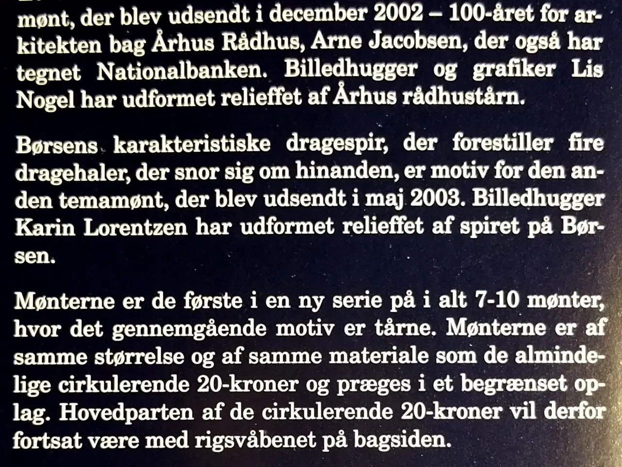 Billede 4 - DET KGL MØNTSÆT 2003 med 20 KR BØRSEN & 20KR ÅRHUS