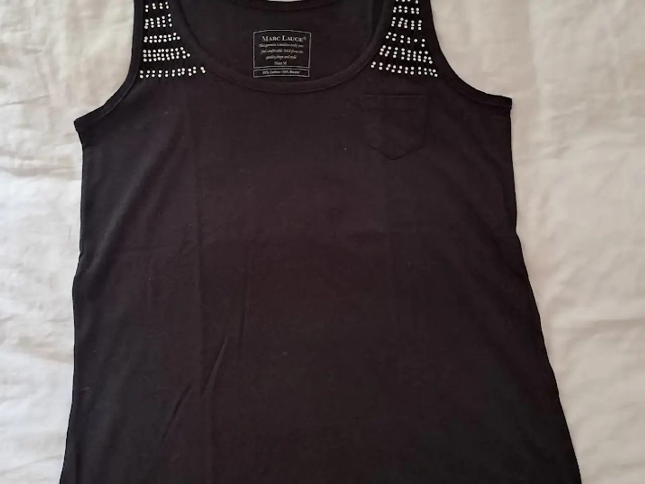 Billede 1 - Marc Lauge tanktop M med palliet/perle pynt.