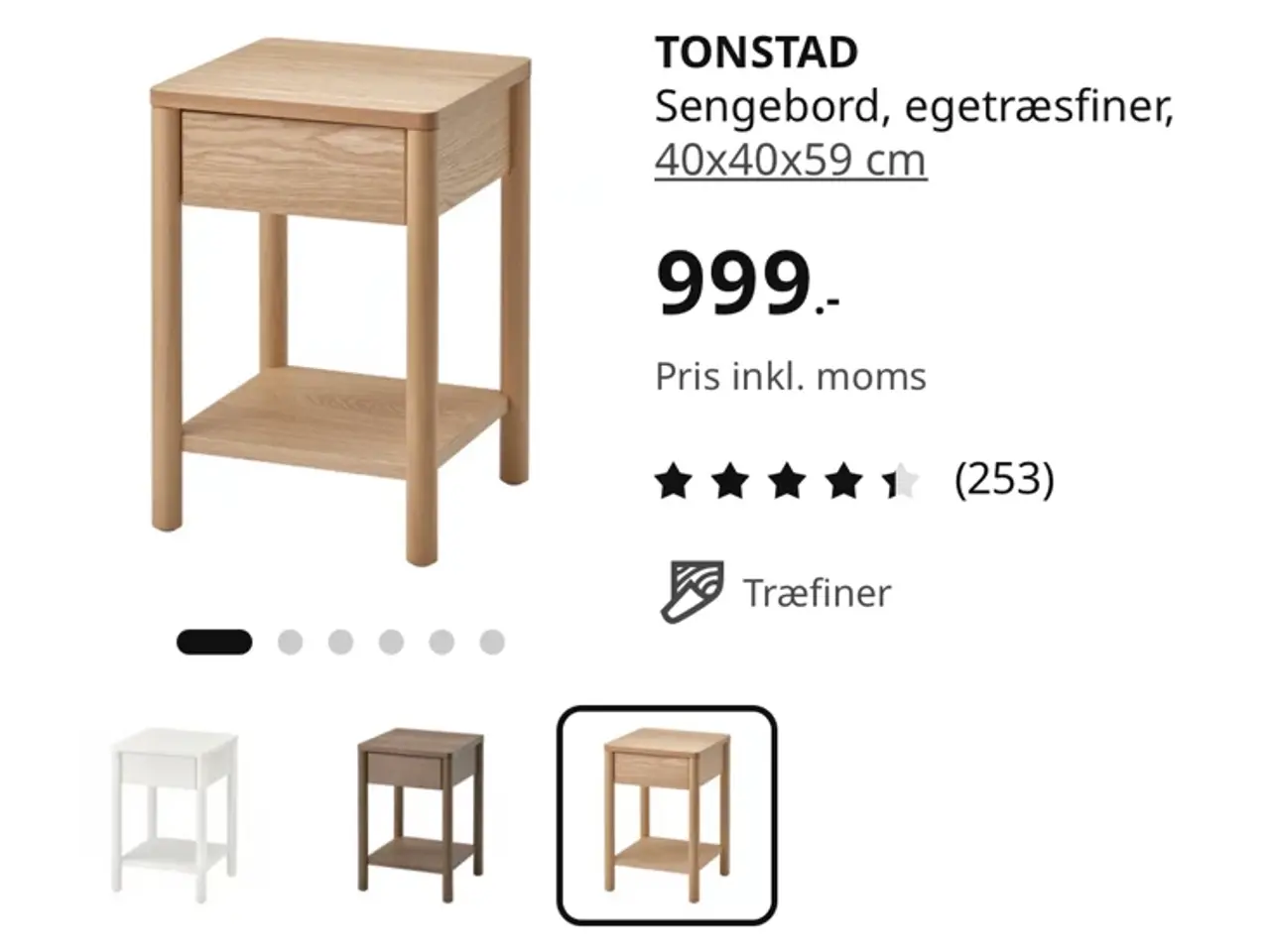 Billede 5 - Sengebord Tonstad ikea