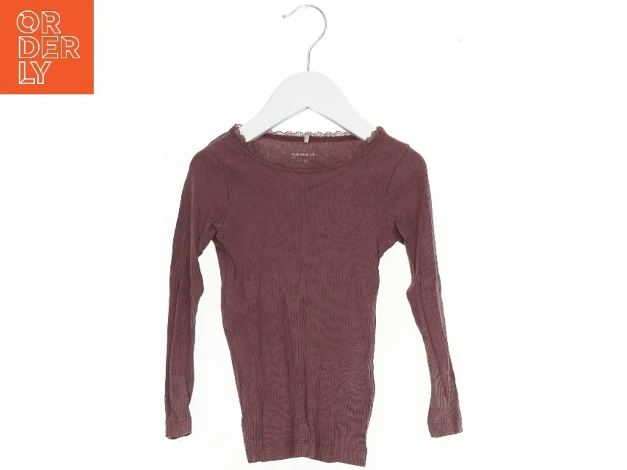 Billede 1 - Langærmet bluse med blondekant fra Name It (str. 98)