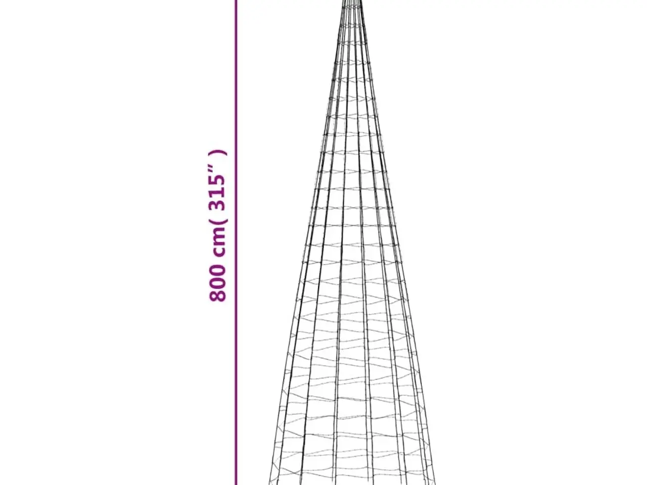 Billede 11 - LED-juletræ til flagstang - 3000 LED, 800 cm, varm hvid