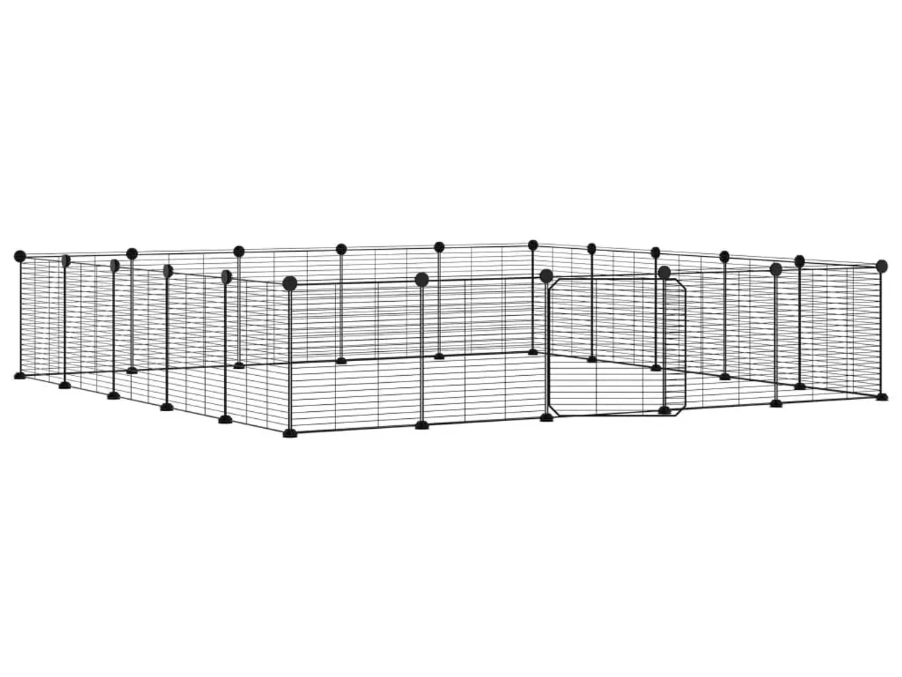 Billede 2 - 20-panels kæledyrsindhegning med låge - stål, sort, 35 × 35 cm