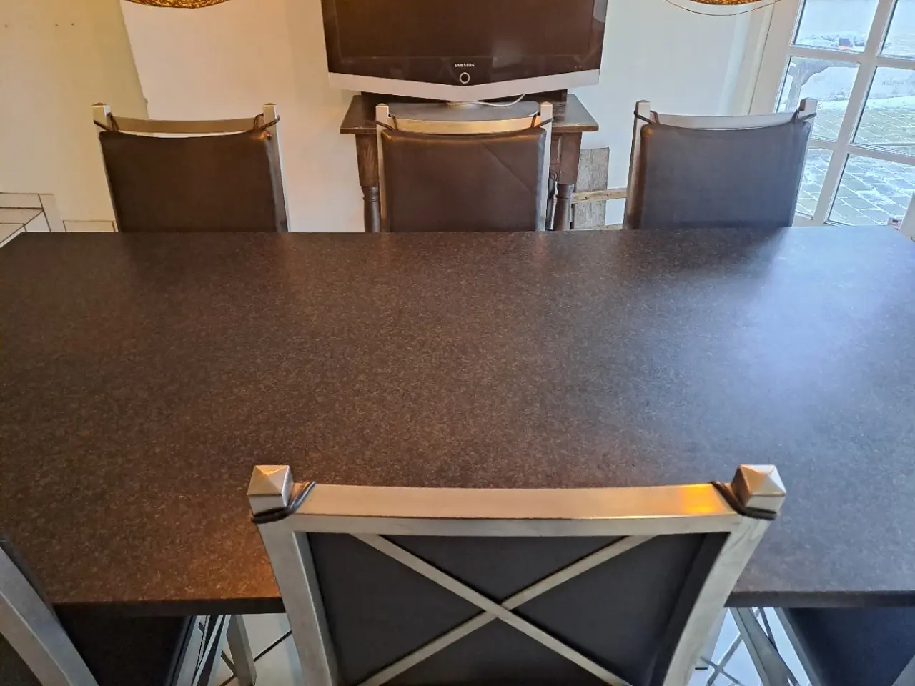 Billede 4 - Marmor bord og 6 stole
