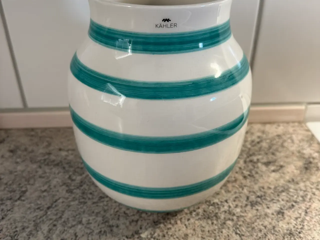 Billede 1 - Kähler vase grønne striber