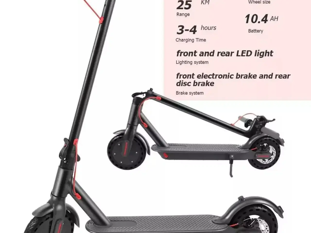 Billede 1 - El-løbehjul PRO 350W/10.4Ah, 20 km kørsel, 25km/t