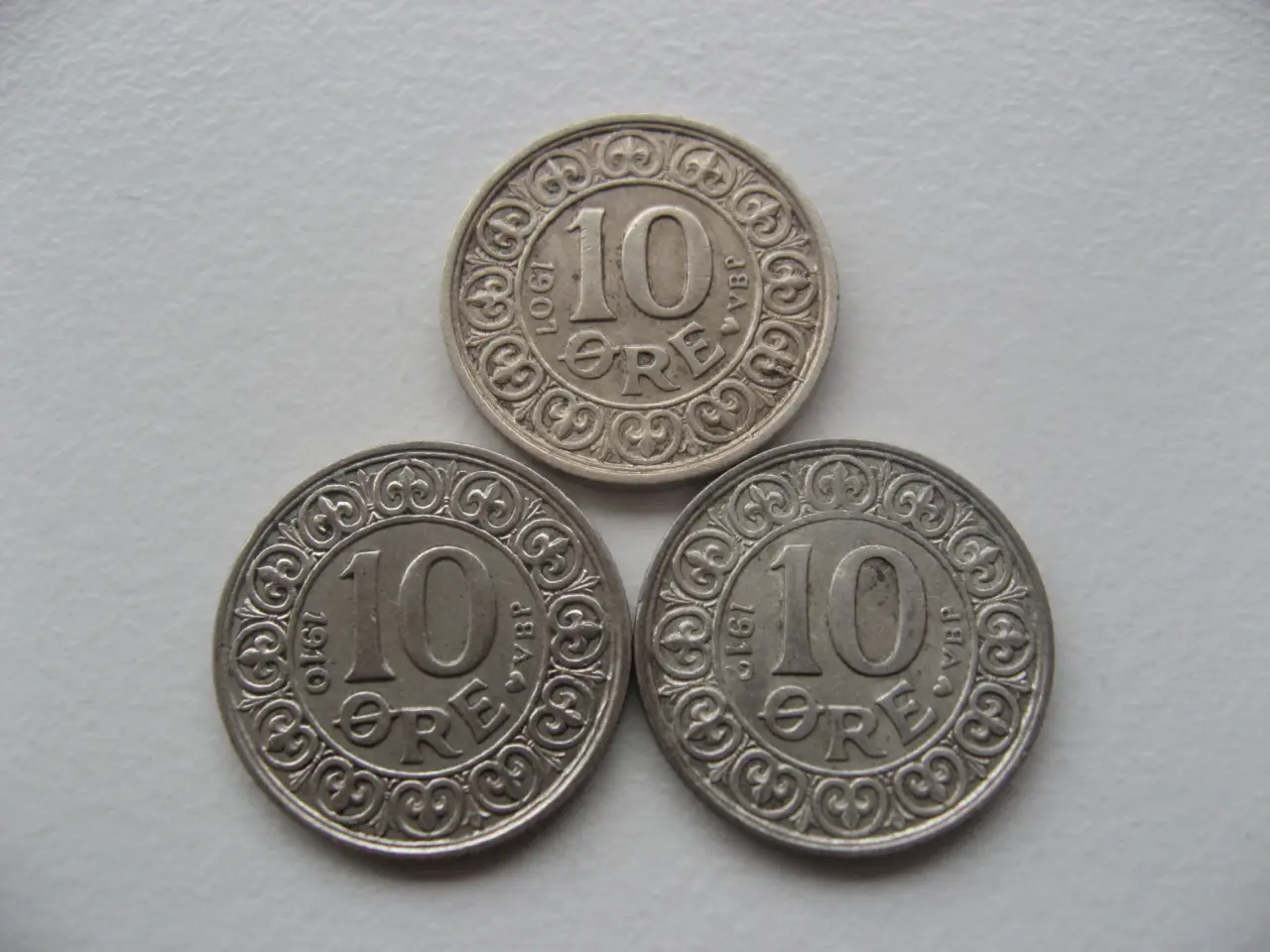 Billede 1 - Særdeles flotte sølv 10 ører 1907,10,12, 