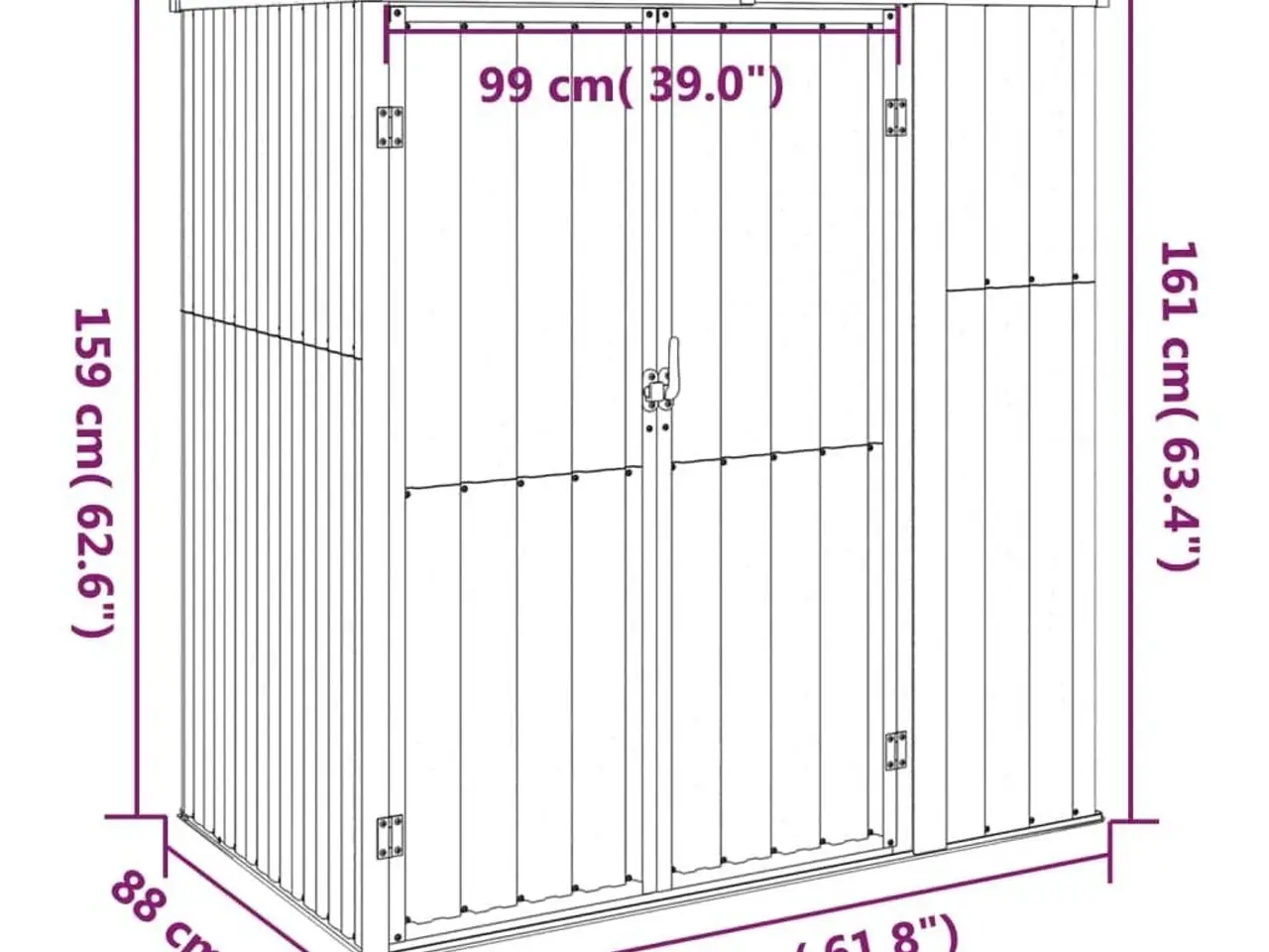 Billede 7 - Redskabsskur til haven 161x89x161 cm galvaniseret stål antracit