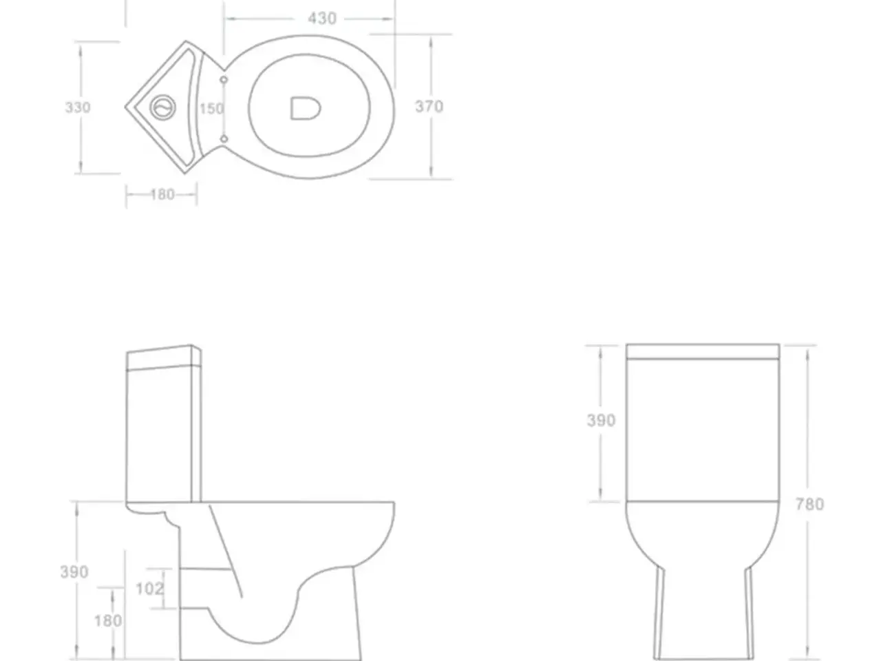 Billede 6 - Keramisk hjørnetoilet hvid