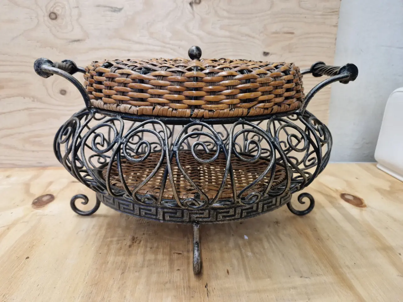 Billede 7 - Vintage kurv I smedejern 30 cm diameter