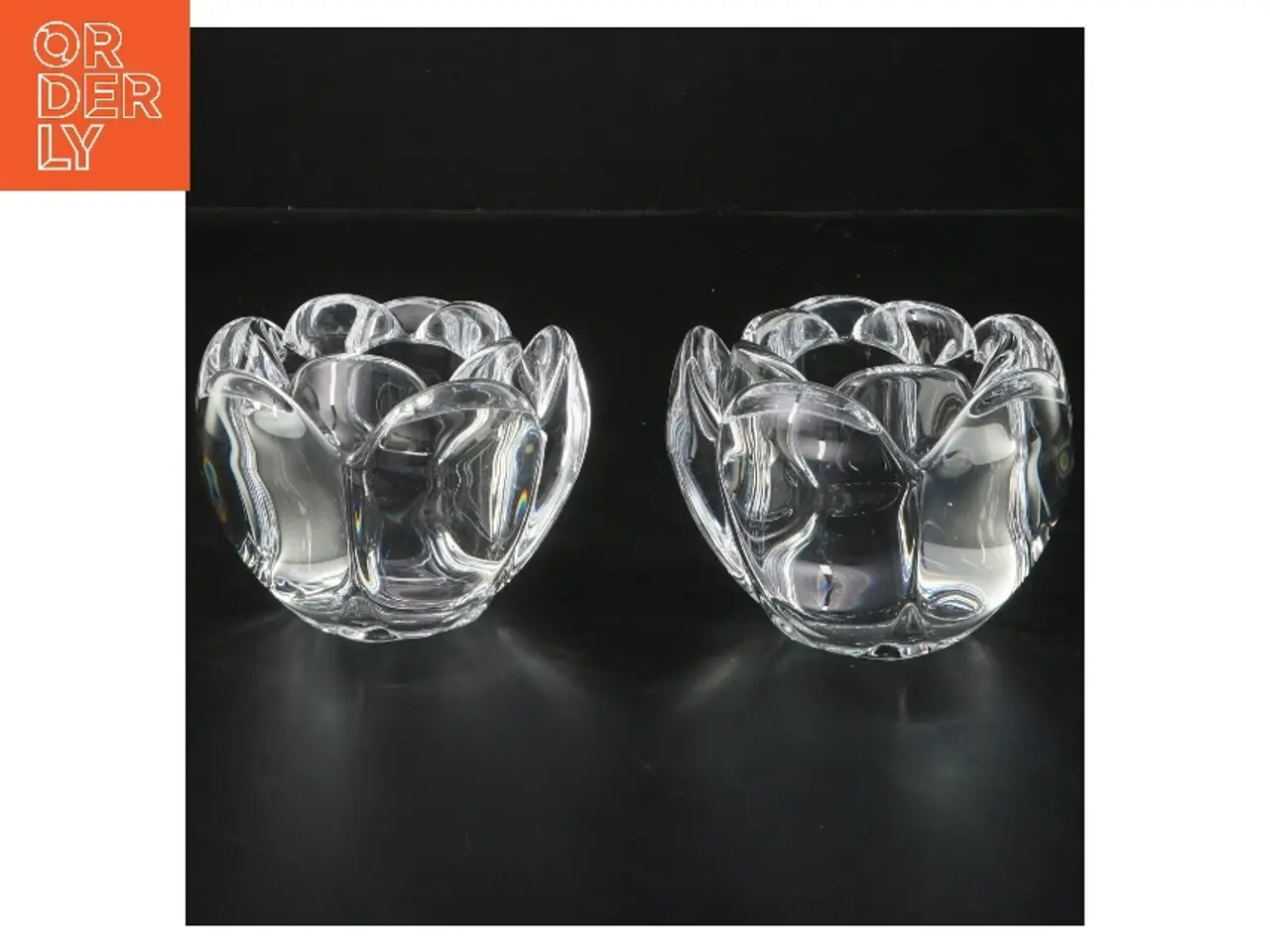 Billede 1 - Glas lysestager 2 stk (str. 2 stk 9,5 cm)