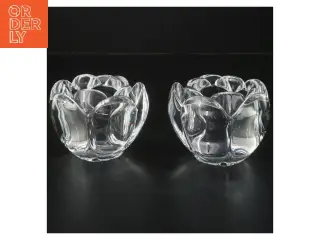 Glas lysestager 2 stk (str. 2 stk 9,5 cm)