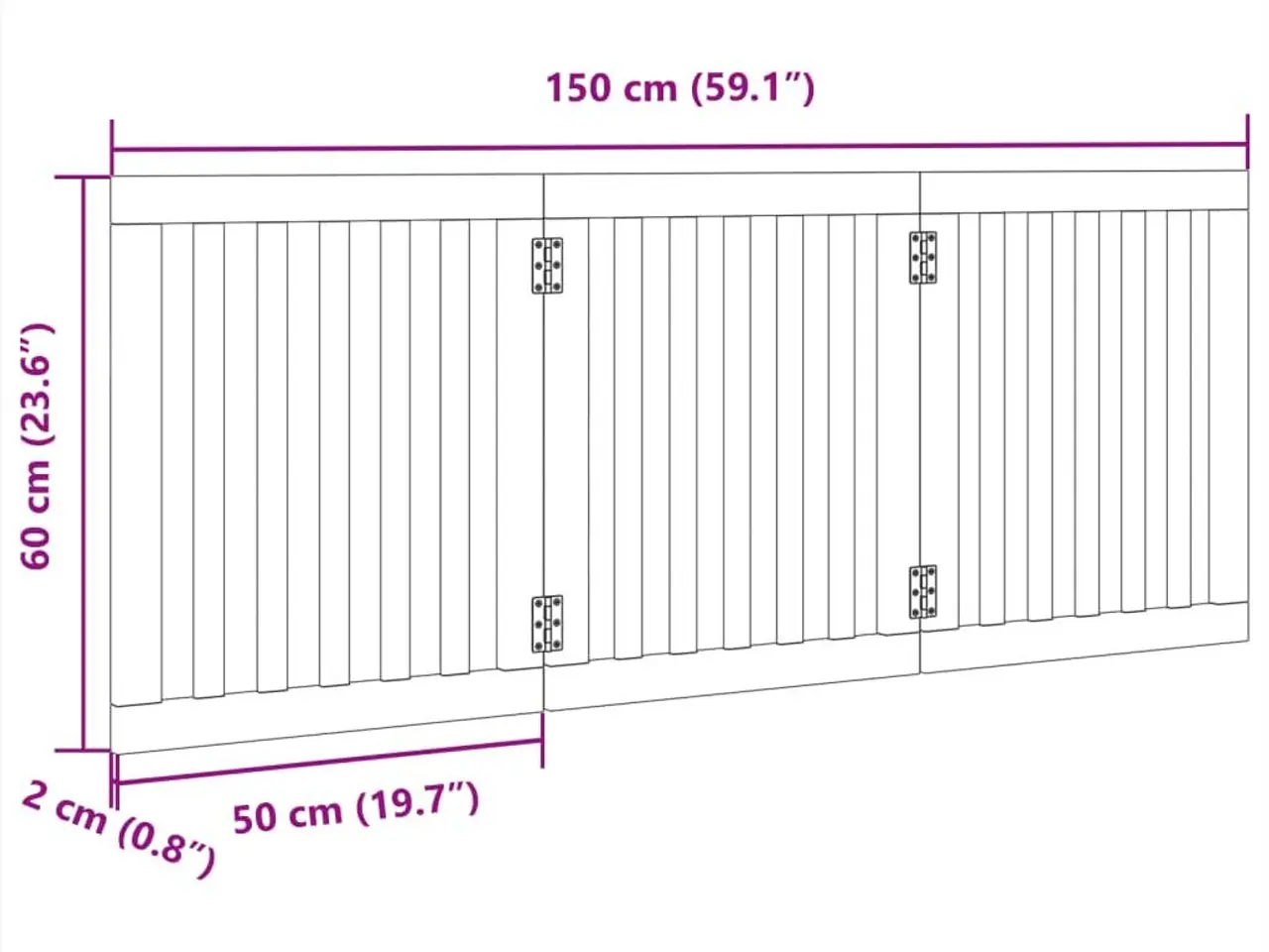 Billede 9 - Hundegitter foldbart - 3 paneler, 150 cm i poppeltræ