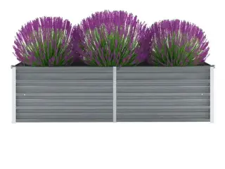 Forhøjet plantekasse 160x40x45 cm galvaniseret stål grå