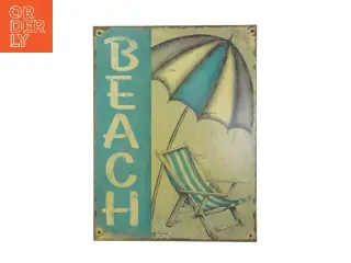 Metalskilt med strandtema fra Ib Laursen (str. 35x26,5 cm)