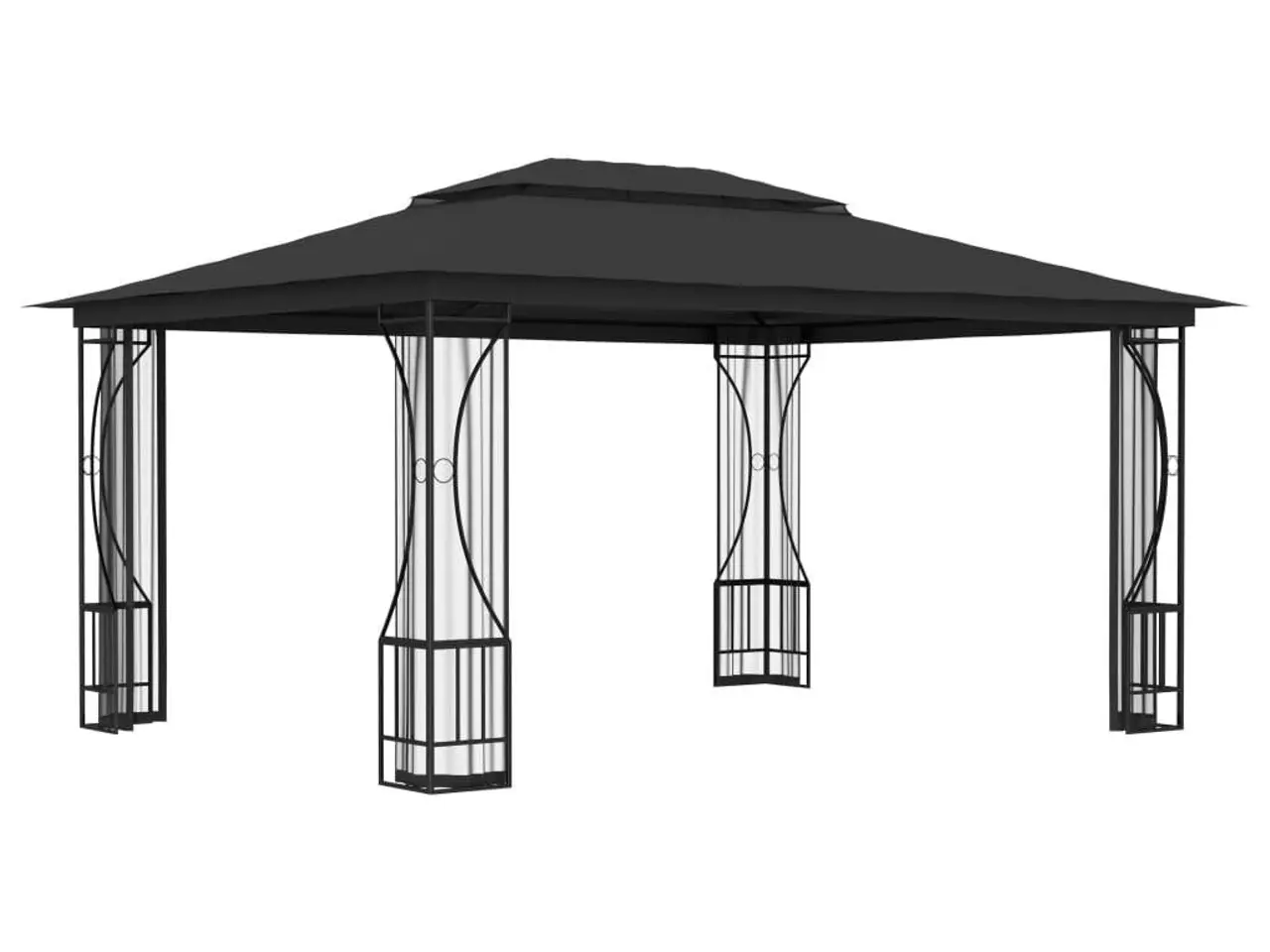 Billede 5 - Pavillon med net - 300 × 400 × 265 cm, antracitgrå