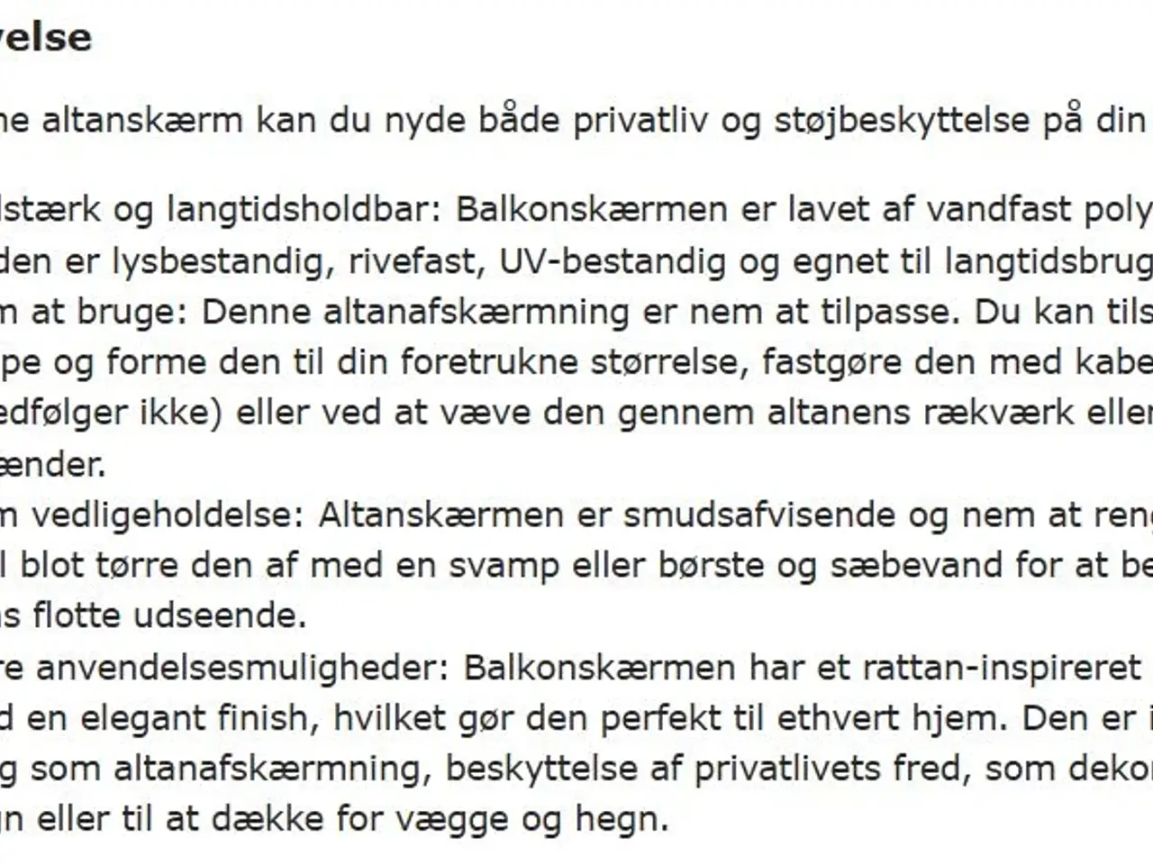 Billede 6 - Altanafskærmning 90 x 400 cm (NB. 2 stk)