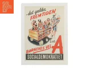 Plakat med socialdemokratisk tema (str. 30x40 cm)