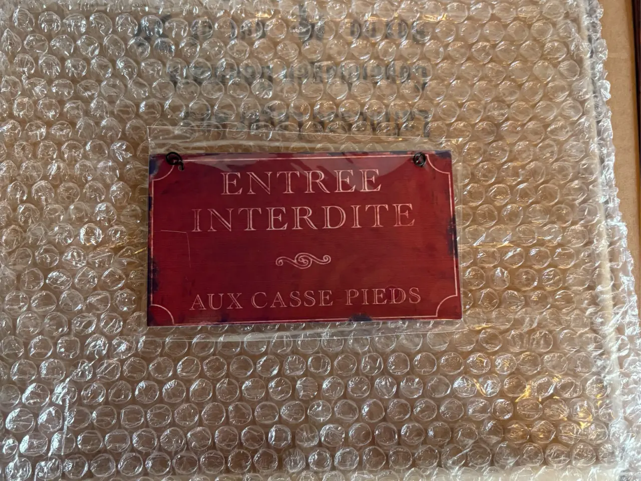 Billede 1 - Metalskilt m. engelsk tekst