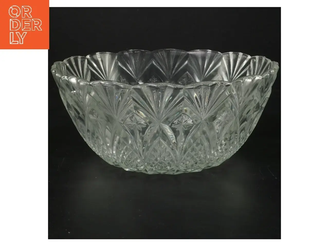 Billede 1 - Glas skål med mønster (str. Ø 24 cm)