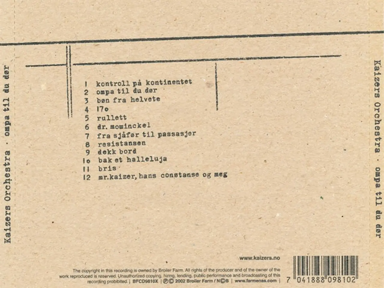 Billede 2 - Kaizers Orchestra – Ompa Til Du Dør – CD