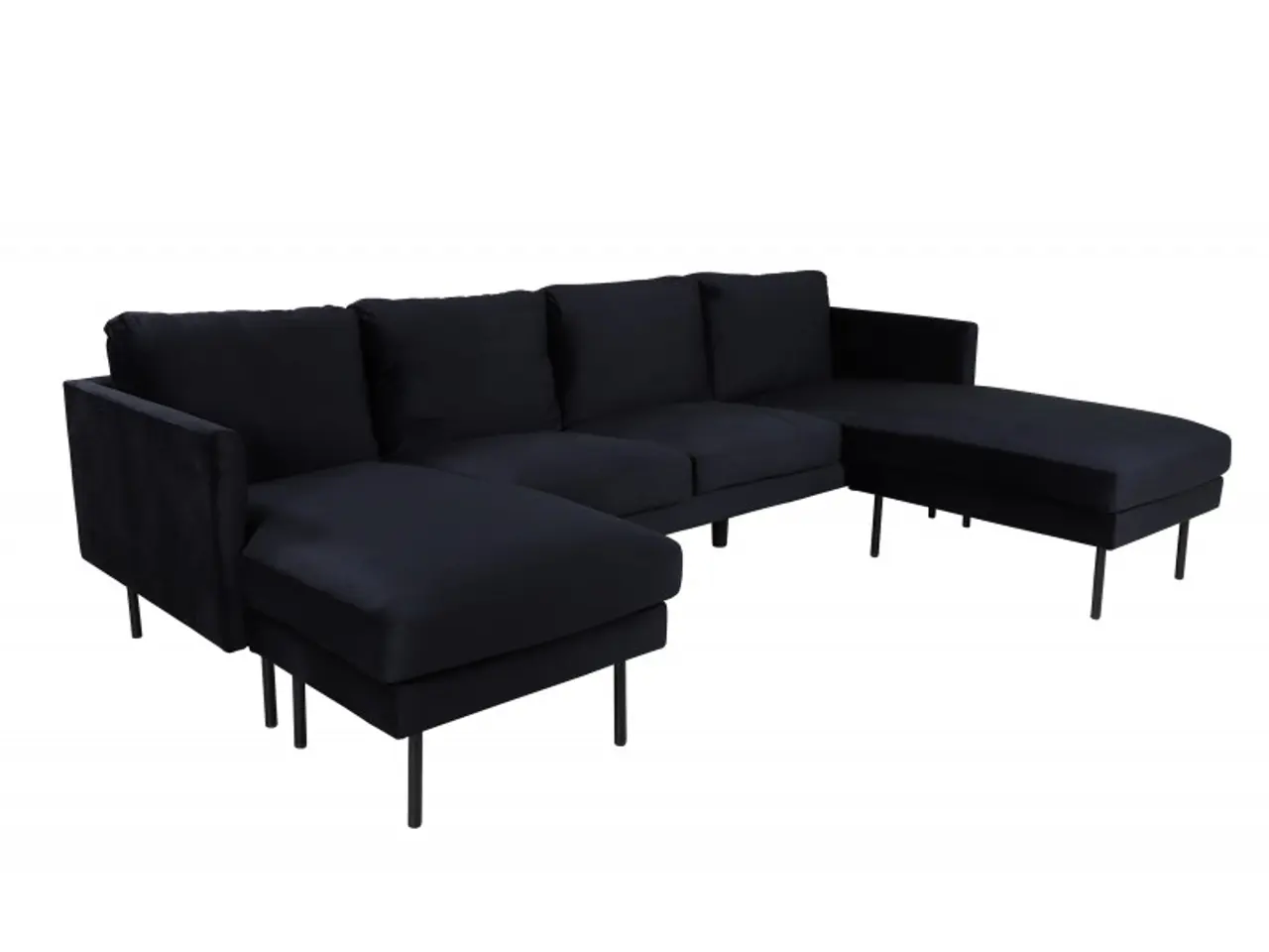 Billede 2 - Zoom U-Sofa - Sort Velour