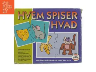 Hvem Spiser Hvad børnepuslespil fra Dan-Spil (str. 17,5x14 cm)
