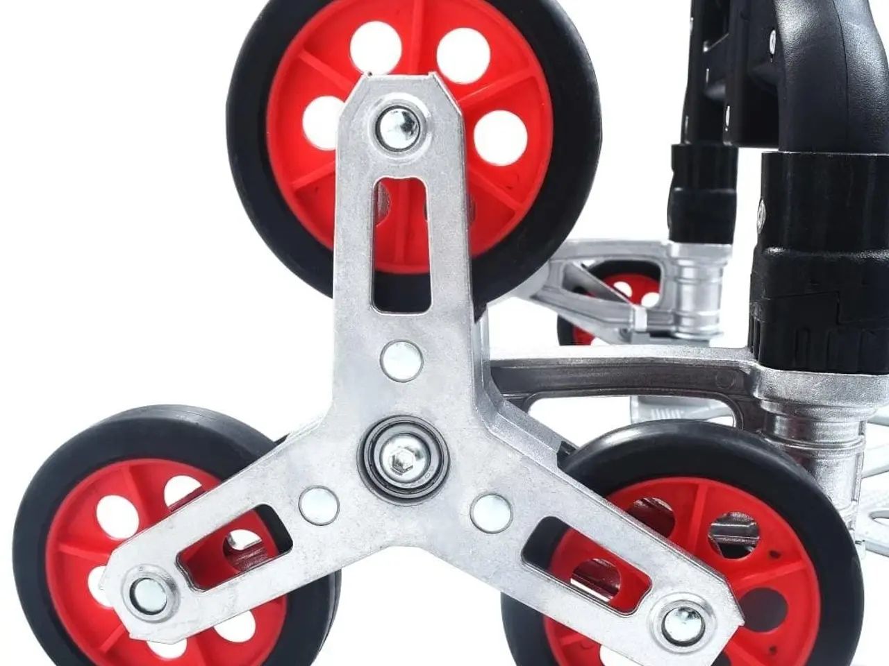 Billede 7 - Foldbar trappevogn i aluminium - 70 kg, sølv/sort/rød