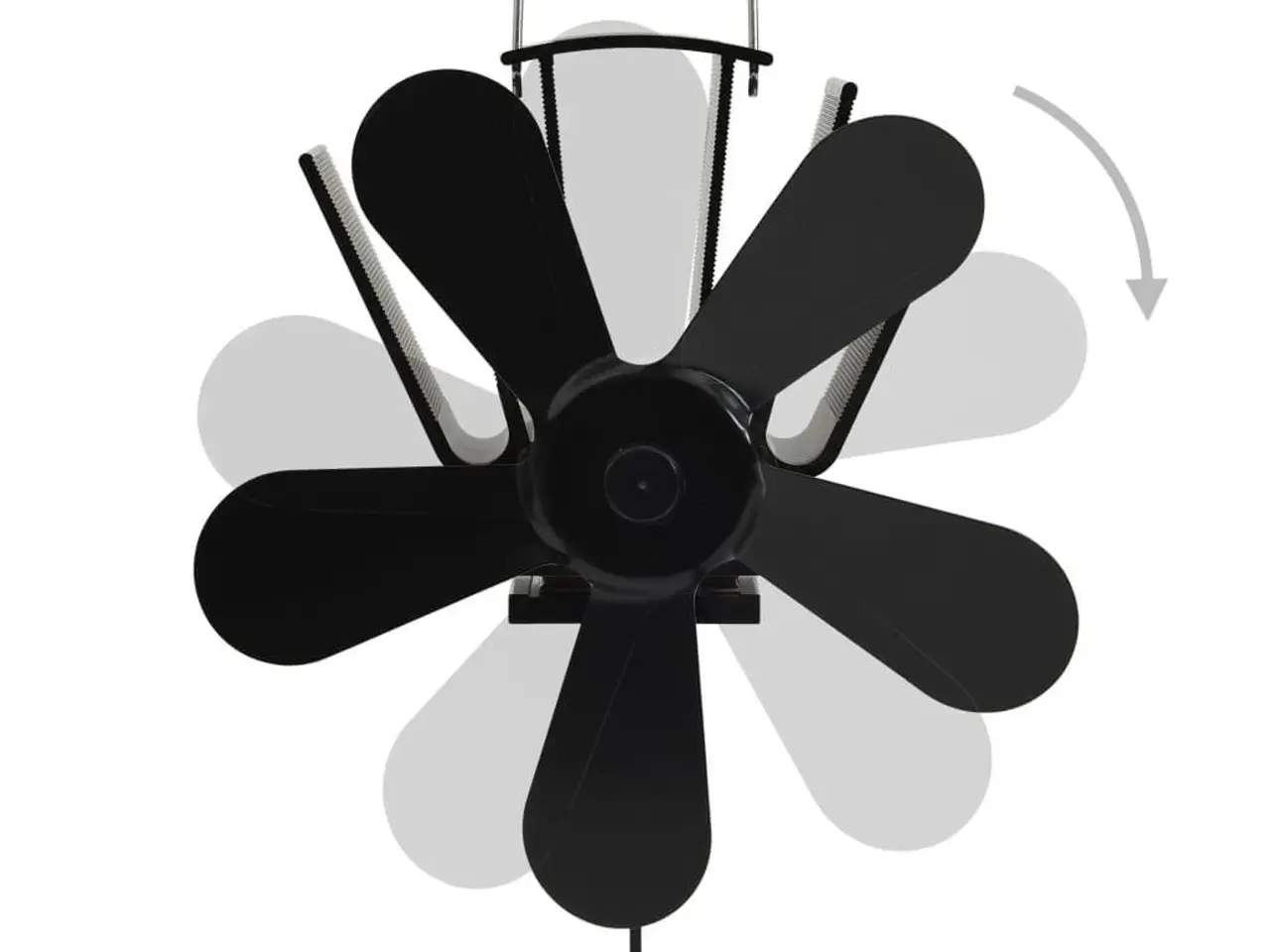 Billede 4 - Varmedrevet ovnventilator 5 blade sort