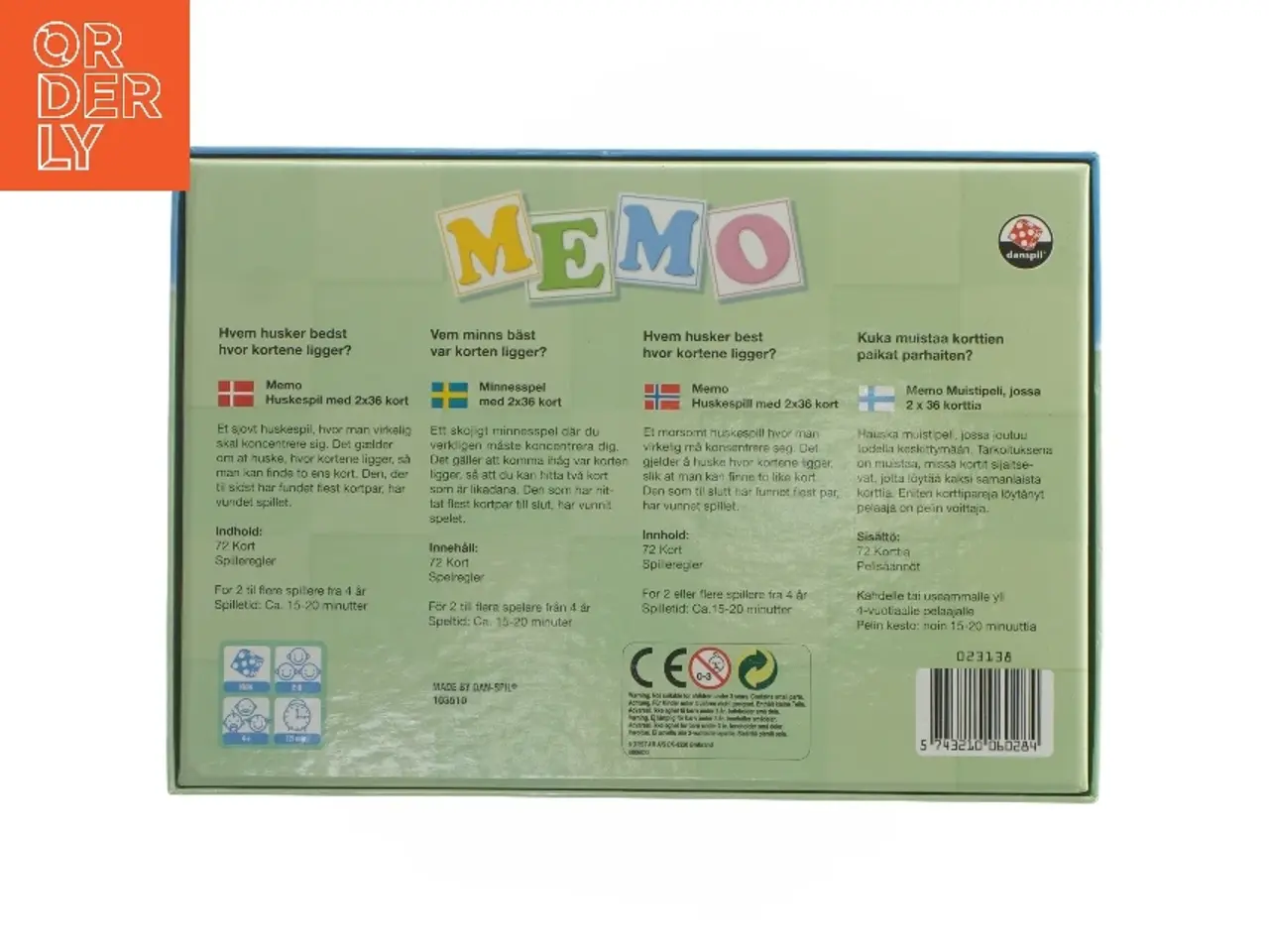 Billede 2 - Memo spil fra Danspil (str. 24x16,5 cm)