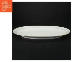 Ovalt porcelænsfad med guldkant (str. 33 x 23 cm)