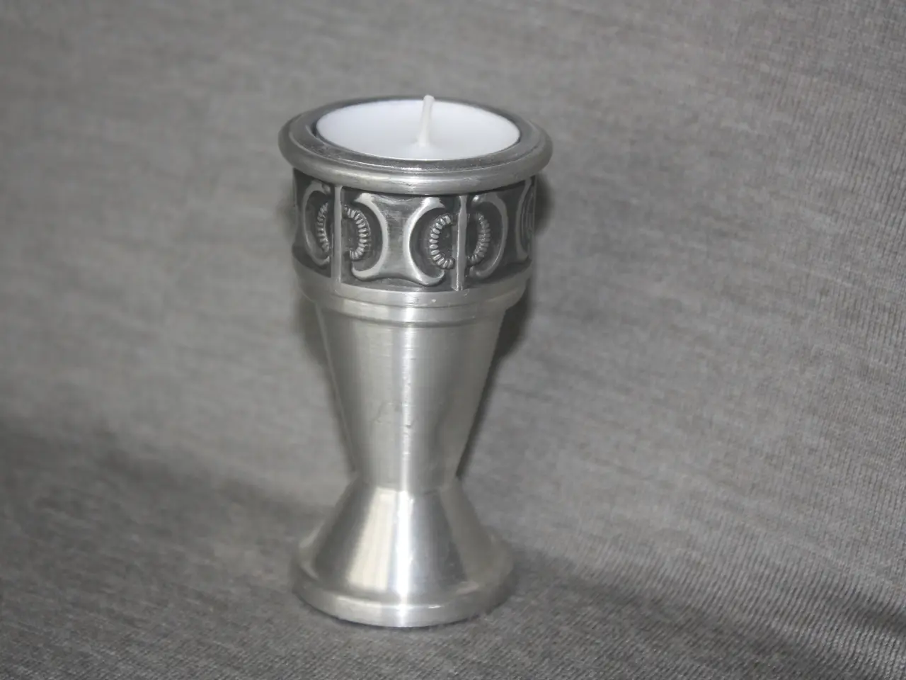 Billede 2 - Tin lysestage / fyrfadsstage Norway højde 9,5 cm