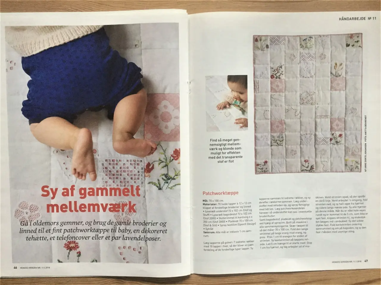 Billede 2 - Sy yndigt patchworktæppe af gammelt mellemværk